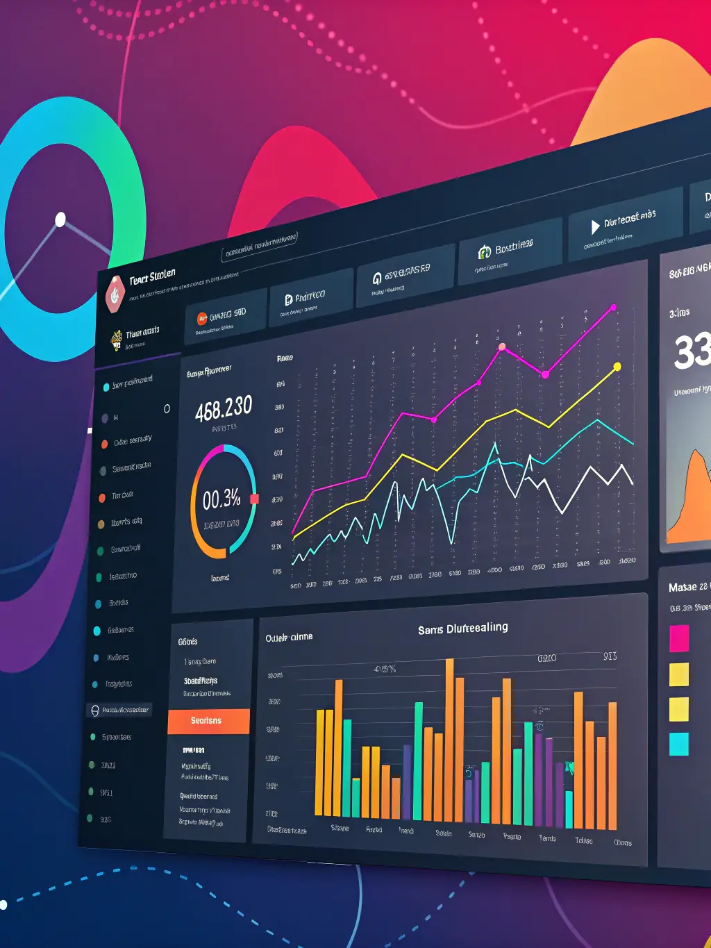 An abstract image representing data analytics and insights, symbolizing data-driven decision-making.